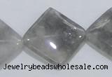 CCQ205 15.5 inches 25*25mm diamond cloudy quartz beads wholesale