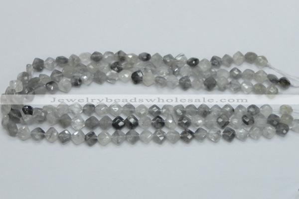 CCQ207 15.5 inches 8*8mm faceted diamond cloudy quartz beads