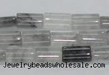 CCQ216 15.5 inches 10*15mm flat column cloudy quartz beads wholesale