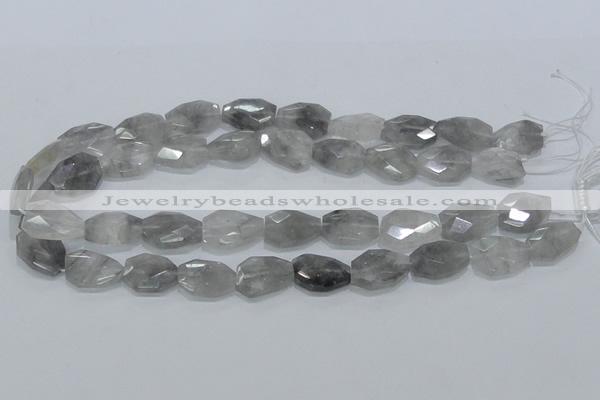 CCQ225 15.5 inches 14*20mm faceted freeform cloudy quartz beads