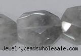 CCQ229 15.5 inches 26*32mm faceted freeform cloudy quartz beads