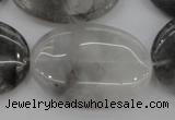 CCQ245 15.5 inches 25*35mm oval cloudy quartz beads wholesale