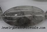 CCQ246 15.5 inches 25*50mm oval cloudy quartz beads wholesale