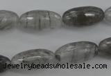 CCQ292 15.5 inches 10*20mm faceted rice cloudy quartz beads