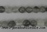 CCQ312 15.5 inches 8mm faceted round cloudy quartz beads wholesale