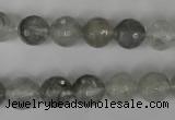 CCQ313 15.5 inches 10mm faceted round cloudy quartz beads wholesale