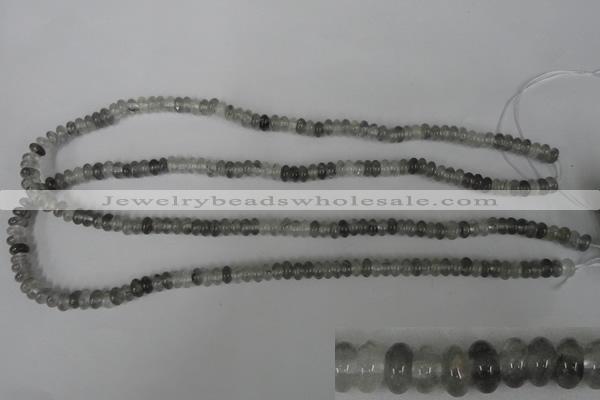 CCQ325 15.5 inches 4*6mm rondelle cloudy quartz beads wholesale