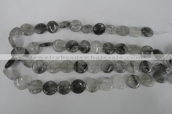 CCQ372 15.5 inches 16mm flat round cloudy quartz beads wholesale