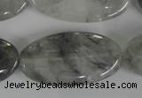 CCQ392 15.5 inches 20*40mm oval cloudy quartz beads wholesale