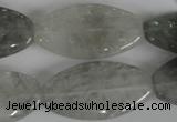 CCQ396 15.5 inches 18*35mm flat drum cloudy quartz beads wholesale