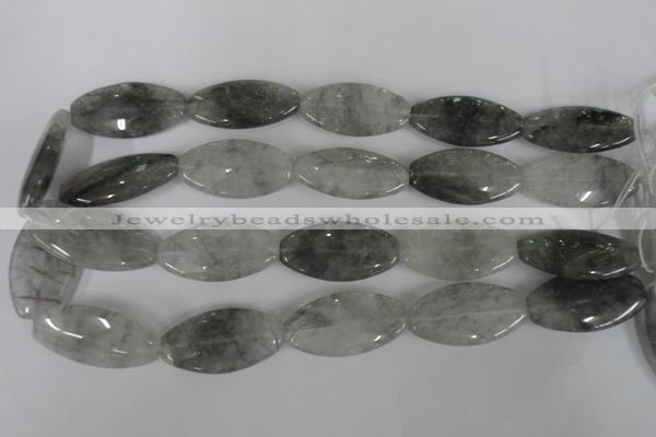 CCQ396 15.5 inches 18*35mm flat drum cloudy quartz beads wholesale