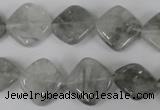 CCQ420 15.5 inches 15*15mm diamond cloudy quartz beads wholesale