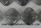 CCQ423 15.5 inches 20*20mm diamond cloudy quartz beads wholesale