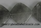 CCQ425 15.5 inches 25*25mm diamond cloudy quartz beads wholesale