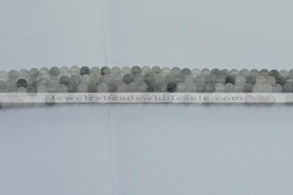 CCQ560 15.5 inches 4mm round matte cloudy quartz beads wholesale