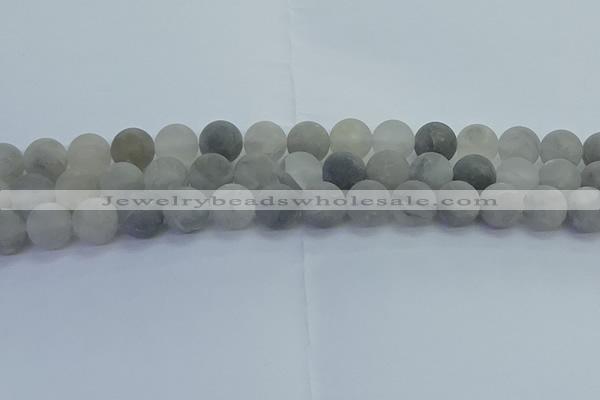 CCQ564 15.5 inches 12mm round matte cloudy quartz beads wholesale