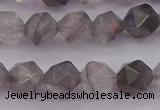 CCQ572 15.5 inches 8mm faceted nuggets cloudy quartz beads