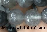 CCQ584 15.5 inches 12mm faceted round cloudy quartz beads wholesale