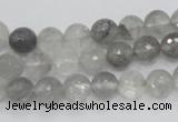 CCQ59 15.5 inches 8mm faceted round cloudy quartz beads wholesale