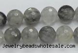 CCQ61 15.5 inches 12mm faceted round cloudy quartz beads wholesale