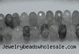 CCQ74 15.5 inches 7*10mm faceted rondelle cloudy quartz beads wholesale