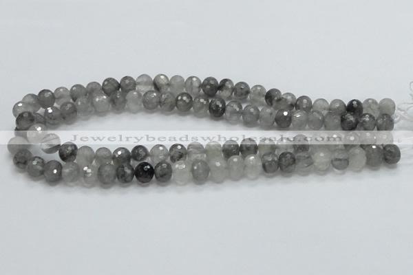 CCQ77 15.5 inches 8*10mm faceted rondelle cloudy quartz beads wholesale