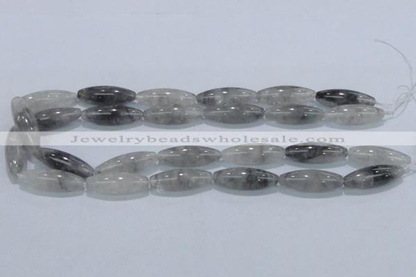 CCQ85 15.5 inches 10*30mm rice cloudy quartz beads wholesale