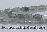 CCQ90 15.5 inches 6*10mm faceted rice cloudy quartz beads wholesale