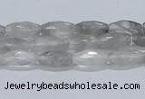 CCQ91 15.5 inches 6*12mm faceted rice cloudy quartz beads wholesale