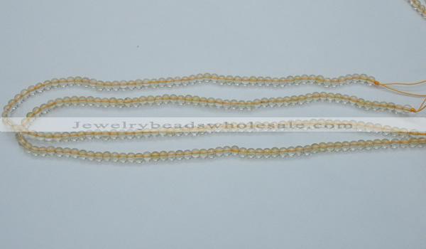 CCR01 15.5 inches 4mm round natural citrine gemstone beads wholesale