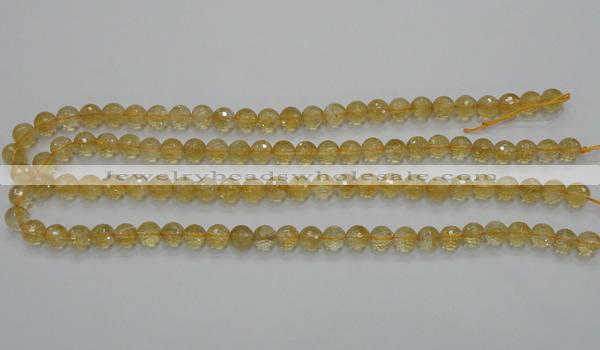 CCR04 15.5 inches 8mm faceted round natural citrine gemstone beads