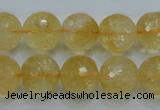 CCR06 15.5 inches 14mm faceted round natural citrine gemstone beads