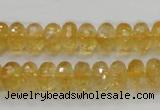 CCR09 15.5 inches 6*10mm faceted rondelle natural citrine gemstone beads