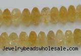 CCR10 15.5 inches 6*12mm faceted rondelle natural citrine gemstone beads