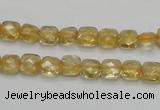 CCR12 15.5 inches 7*7mm faceted square natural citrine gemstone beads