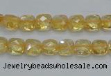 CCR14 15.5 inches 8*8mm faceted square natural citrine gemstone beads