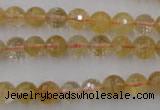 CCR153 15.5 inches 8mm faceted round natural citrine gemstone beads