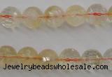 CCR155 15.5 inches 10mm faceted round natural citrine beads