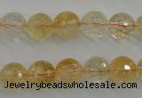 CCR156 15.5 inches 11mm faceted round natural citrine beads