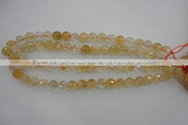 CCR156 15.5 inches 11mm faceted round natural citrine beads