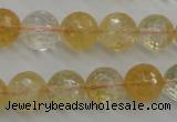 CCR158 15.5 inches 13mm faceted round natural citrine beads