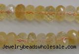 CCR163 15.5 inches 7*12mm faceted rondelle natural citrine beads