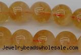 CCR168 15.5 inches 12mm round natural citrine beads wholesale