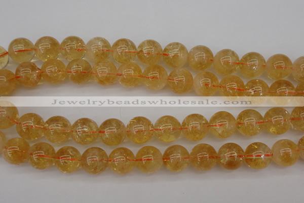 CCR169 15.5 inches 14mm round natural citrine beads wholesale