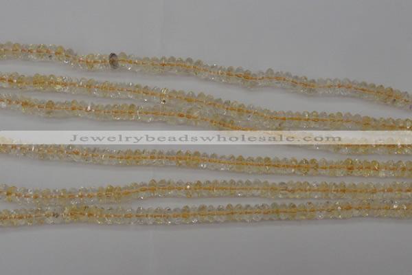 CCR171 15.5 inches 3*5mm faceted rondelle natural citrine beads