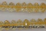 CCR174 15.5 inches 5*8mm faceted rondelle natural citrine beads