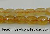 CCR178 15.5 inches 8*12mm faceted drum citrine gemstone beads