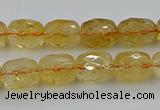 CCR179 15.5 inches 10*12mm faceted drum citrine gemstone beads