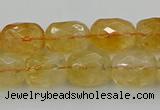 CCR180 15.5 inches 11*14mm faceted drum citrine gemstone beads