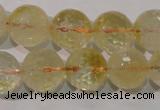 CCR205 15.5 inches 14mm faceted round natural citrine gemstone beads